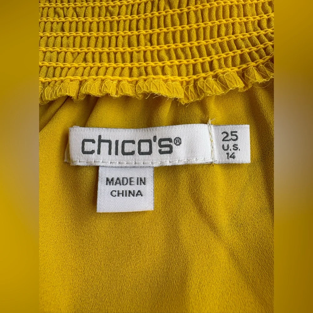 NWOT - Chico's - Yellow and White Floral Maxi Dress - SIZE 14 - Picture 15 of 16
